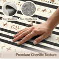 thumbnail image 6 of ODIKA 8'x10' Washable Area Rug Durable, Non-Slip Boho Mudcloth Border Farmhouse Even Bands Pinstripe Ticking Striped Flowing for Living Room, Under Sectional, Family, 6 of 7