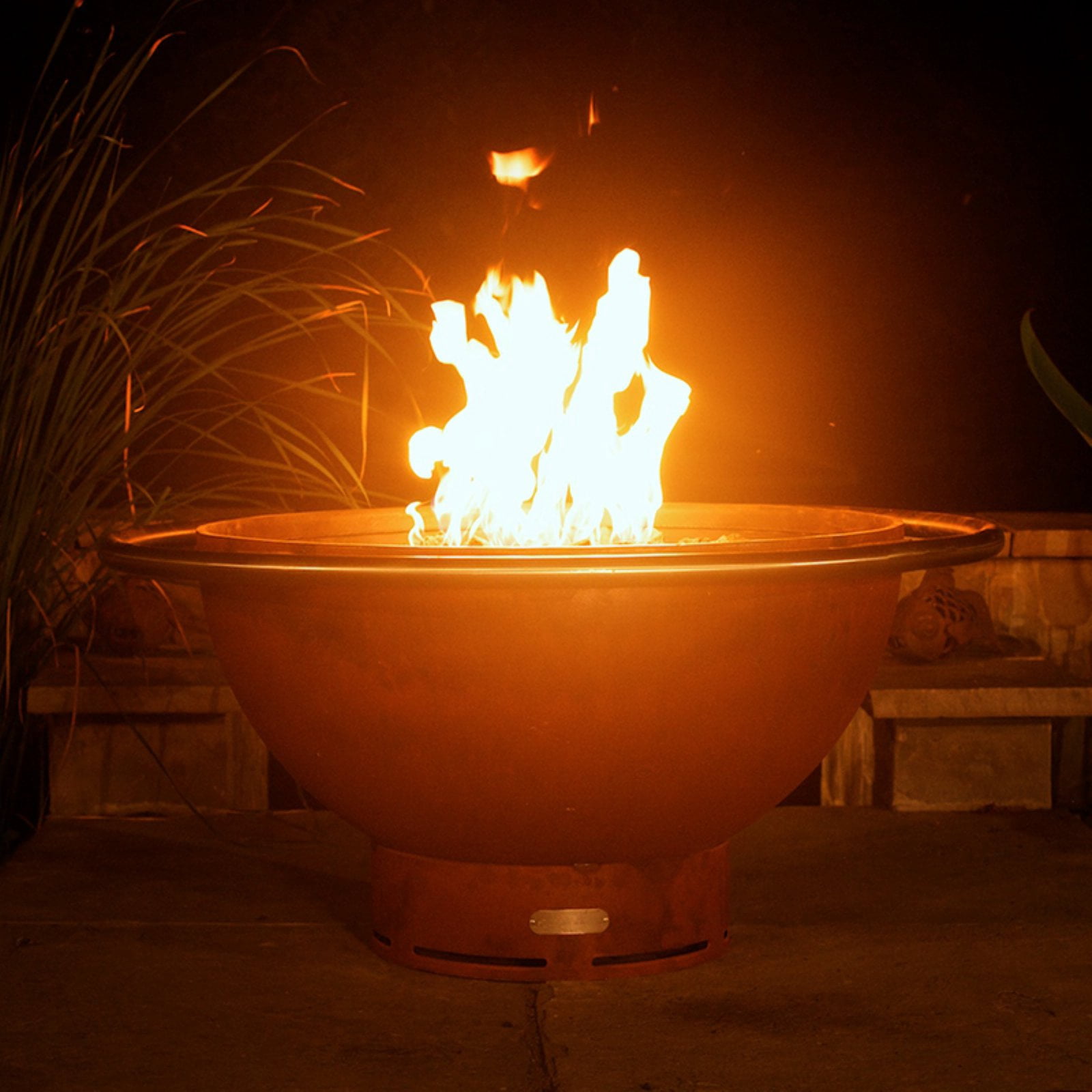 Fire Pit Art BL-Electronic AWEIS - NG 24 x 48 in. 200K BTU Bella Luna Penta Fire Pit, Iron Oxide Patina - Electronic AWEIS - Natural Gas