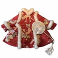 thumbnail image 2 of Otqutp Toddler Baby Girls Chinese New Year Outfit Furry 𝗙aux Fu𝗿 Trim Plush Embroidery Dress Kids Cute Traditional Clothes, 2 of 4