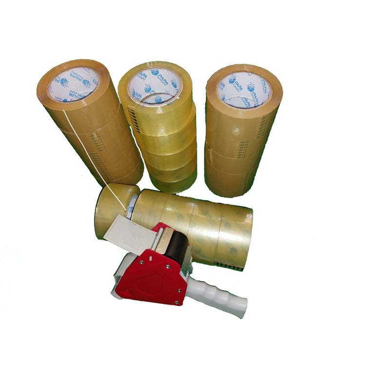 Clear and Brown Packing Tape with Dispenser -2.7mil x 1.88 x 55Y