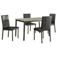 thumbnail image 2 of Macy Black 5-Piece Dining Set - 48" Rectangular Wood Table & 4 Leatherette Chairs, Metal Frame, for Dining Room. Seats 4. Modern Design., 2 of 8
