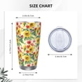 thumbnail image 4 of Haiem Sunflower Cornflower Poppy Printed 20oz Straight Skinny Car Cups With Insulated Cup Sleeve Portable Handle, Sports Travel Coffee Mug, Stainless Steel, Insulated-Straw Three-piece Set, 4 of 8