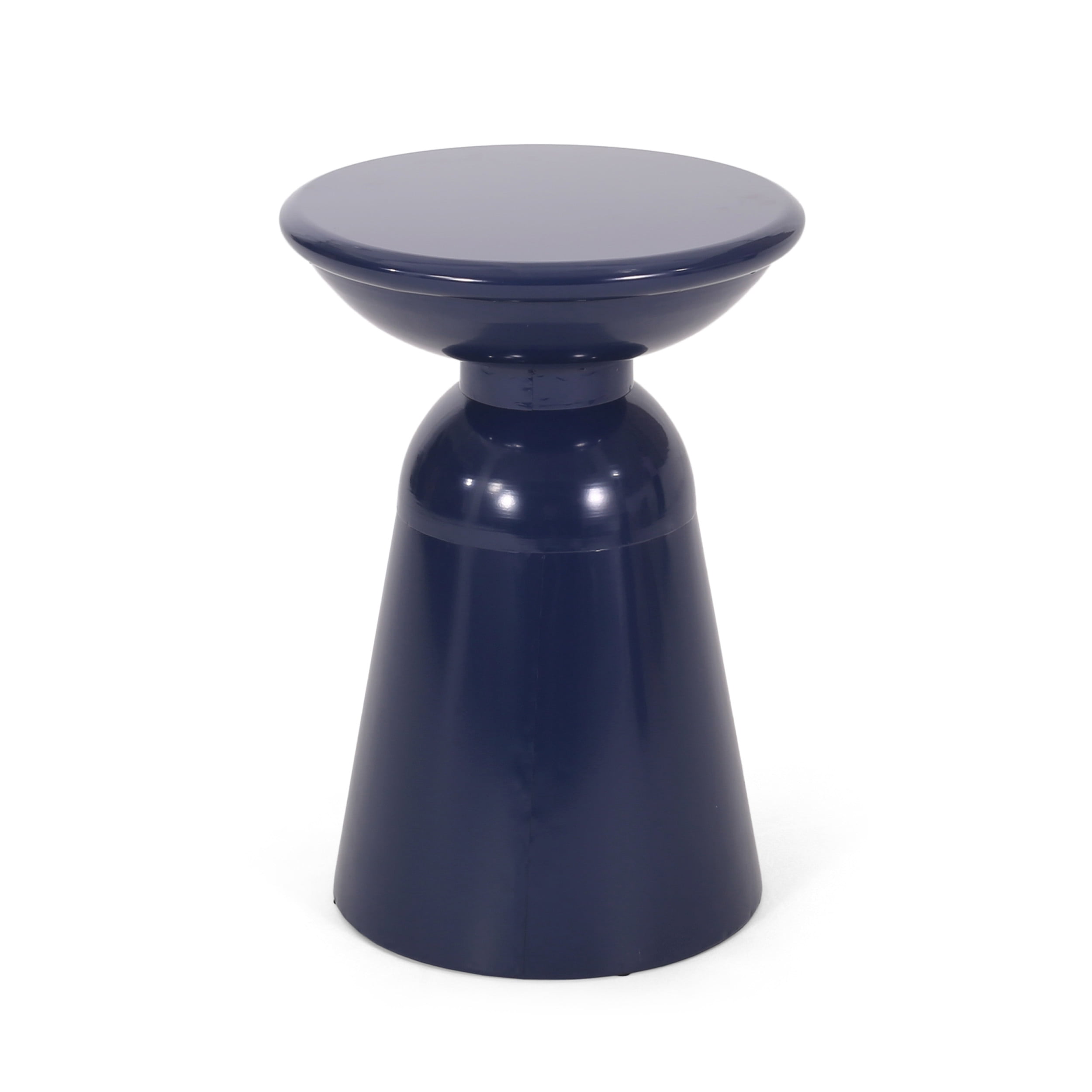 Aston Metal Outdoor Side Tables, Set of 2, Navy Blue