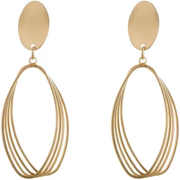 shiyou-Gold Statement Earrings for Women Chunky Gold Earring Sectored Geometric Earrings Irregular Earrings Exaggerated Statement Earrings Jewelry Gifts for Girls