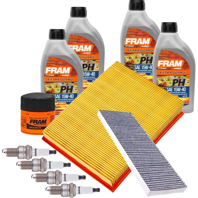 Kit De Afinación Con Aceite 15W40 Mineral, Bujías Platino, Filtro De Aire, Filtro De Aceite Y Filtro De Cabina 11 Piezas Compatible con Chevrolet Chevy L4 1.6L DE 1994 A 2012