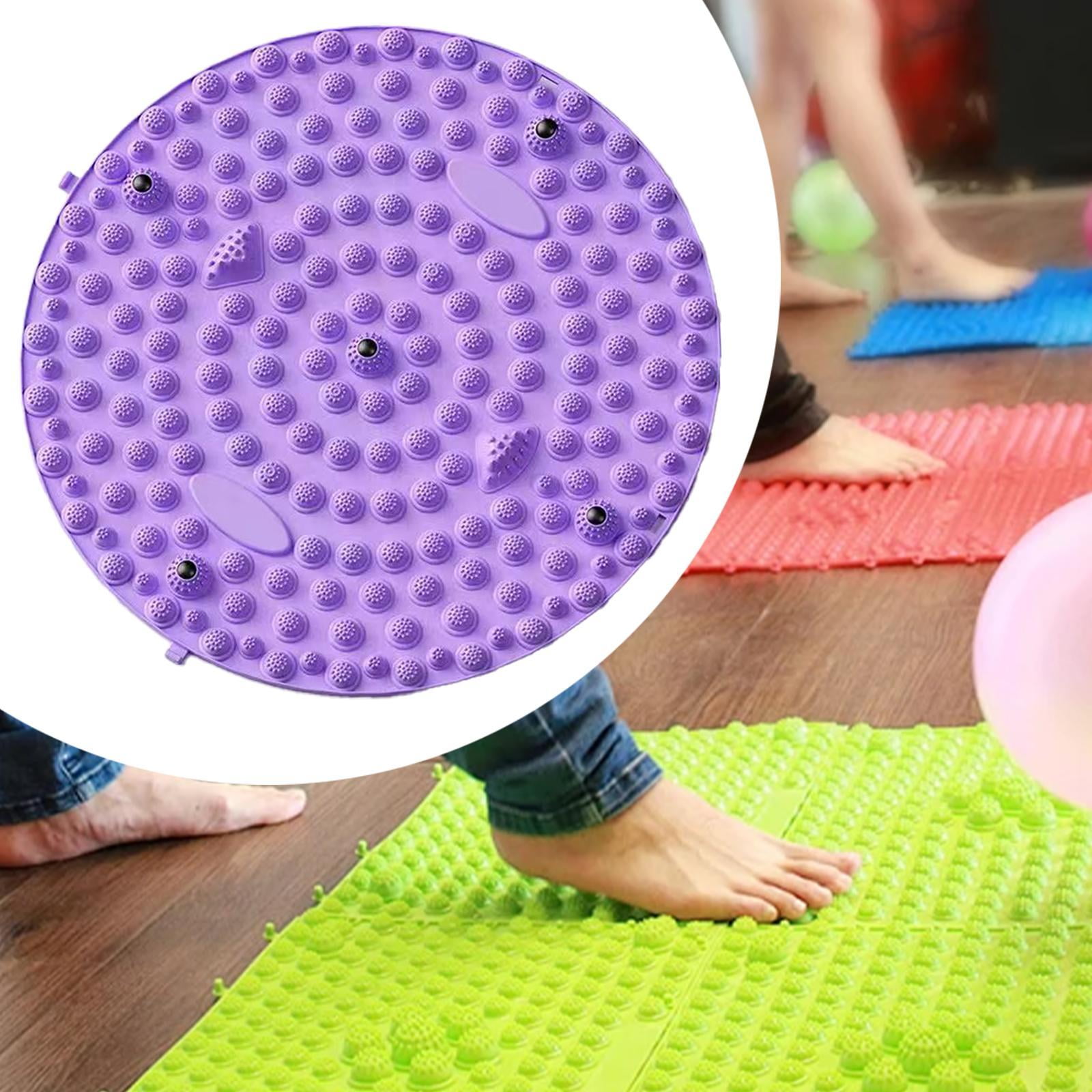 Serenable Foot Massage Pad Massage Pad Folding Silicone Acupressure Mat Foot Massager Mat Stand for Indoor Worker Violet