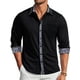thumbnail image 1 of Camisa de vestir Barry.Wang negra para hombre de manga larga de negocios, 1 of 5