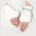 thumbnail image 4 of CUITING Women‘S Casual Knit Fingerless Gloves with Faux Fur Trim - 1 Pair  Polyester Solid Color  Stretchy  Touch Screen Compatible  Hand Knit Warm Mittens, 4 of 6
