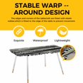 thumbnail image 4 of Sage Green Black Stripes Table Cloths for 8 Foot Rectangle Tables, Grey Abstract Gradient Striped Patio Waterproof Elastic Fitted Tablecloths, Washable Rectangular Table Cover for Camping, 4 of 8