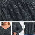 thumbnail image 6 of DARING DIVA Women's Plus Babydoll V Neck Lantern Sleeve Blouses 1X Black, 6 of 6