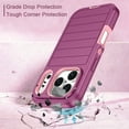 thumbnail image 6 of I-HONVA Compatible with iPhone 17 Pro Case,3-Layer Heavy Duty Drop Protection Anti-Slip Bumper Rugged Shockproof Dustproof Protection 6.3 inch Phone Case,Stripe Red Pink, 6 of 7