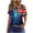2-Blue, variant on SELONE Short Sleeve Shirts for Women 4th of July Tops One Shoulder Short Sleeve Clothes Patriotic Graphic Wear