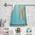 thumbnail image 4 of Sandy Beach Kitchen Hand Towels 2 PCS, Blue Retro Wooden Fingertip Bath Towels Ultra Soft and Highly Absorbent, Decorative Face Towels Dish Washcloths, 28.3"x14.4", 4 of 4
