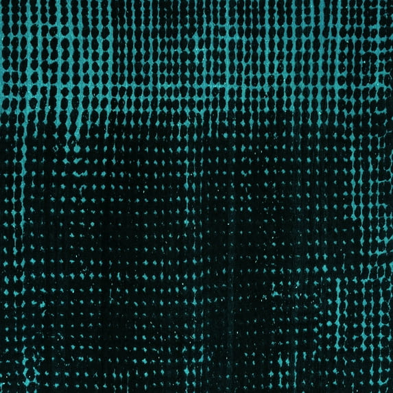 Ahgly Company Machine Washable Indoor Square Abstract Turquoise Blue Modern Area Rugs, 6' Square