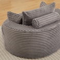 thumbnail image 4 of Leumius Corduroy Sponge Single Sofa,Fluffy Modern Sleeper Chair for Living Room, Bedroom, Lounge and Projection Room No Assembly Required Grey, 4 of 9