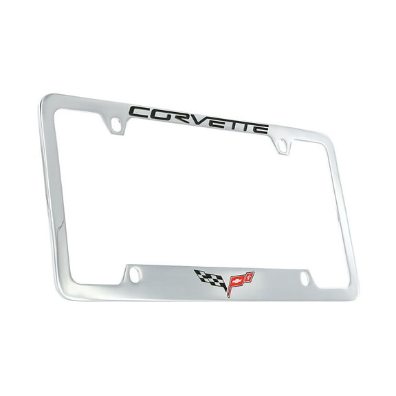 Chevrolet Corvette C6 Chrome Plated Metal Bottom Engraved License Plate Frame