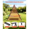 thumbnail image 3 of KFFKFF Outdoor Swing Set with 60 x 32 in Seat and Sturdy Metal A-Frame Stand, 440 lbs Capacity, Includes Spiral Ground Anchors, Perfect for Kids' Backyard Fun, Black with Vibrant Colors, 3 of 9