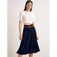 thumbnail image 5 of Women's Midi High Waist A-Line Flared Vinage Belt Skirt for Daily Wear XL, 5 of 7
