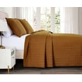 thumbnail image 3 of Chezmoi Collection Madrid Herringbone Geometric Solid Cotton Lightweight Quilt, 3-Piece Quilt Set, Queen, Spice Orange, 3 of 9