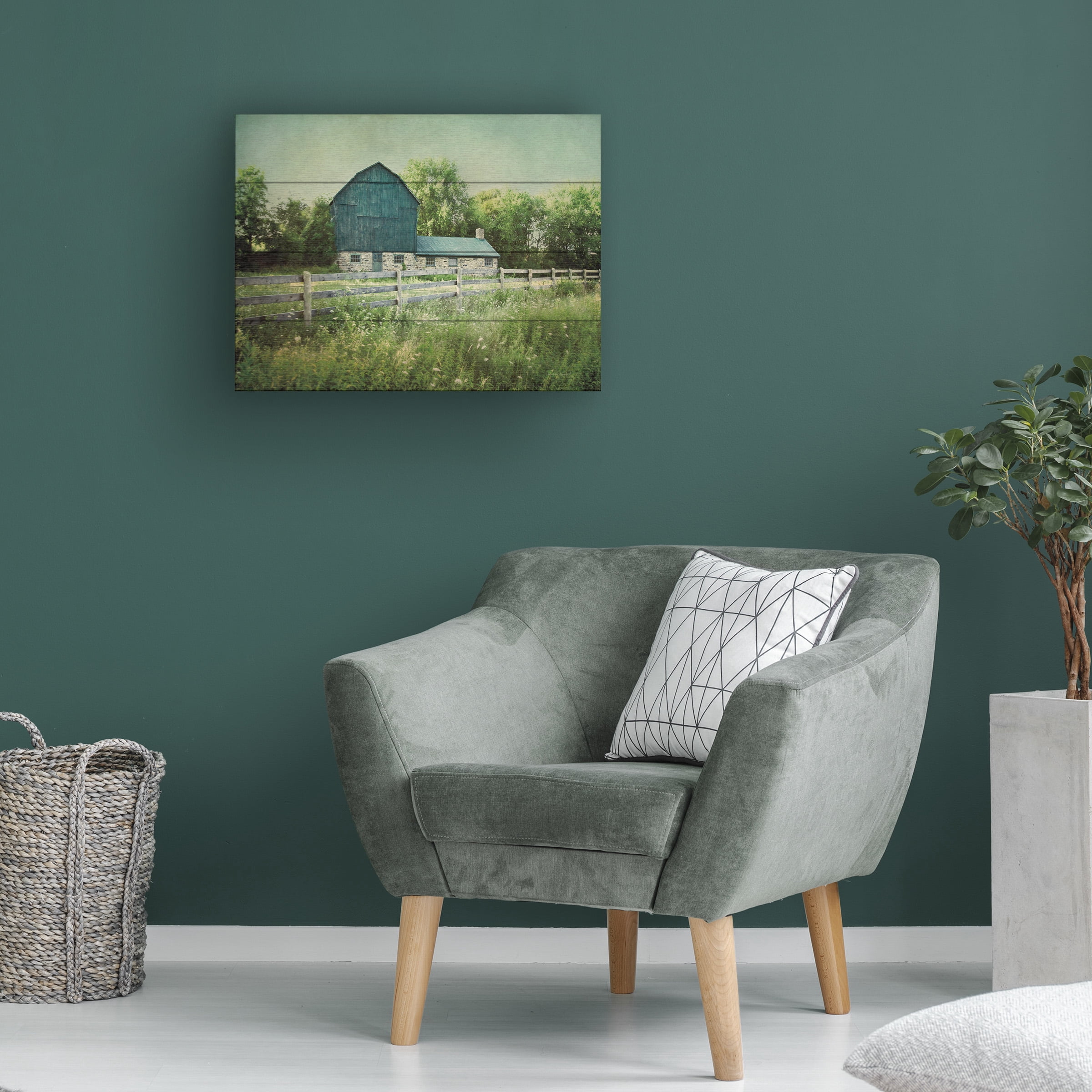 Elizabeth Urquhart 'Blissful Country III' Wood Slat Art