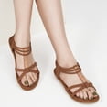thumbnail image 7 of Decould sylf Womens Gladiator Sandals Elastic Ankle Strap Summer Beach Sandals Comfort Flat Shoes Casual, 7 of 7