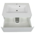 thumbnail image 2 of Modern Wall-Mounted Bathroom Vanity with Washbasin | Comfort White High Gloss Collection | Non-Toxic Fire-Resistant MDF-48" (24+24)-Diamond Collection 40", 2 of 5