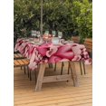 thumbnail image 2 of Outdoor Tablecloth with Umbrella Hole and Zipper, Valentine's Day Rectangle Table Cloth 54x80 Inch Waterproof Tablecloth, Romantic Watercolor Love Pink Plaid Beige Picnic Table Cover for Patio, 2 of 7