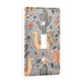 thumbnail image 2 of Yayeee Toggle Light Switch Wall Plate 1-Gang 4.5"x2.7" Home Decorative Outlet Cover, Gray Llama Pattern, 2 of 7