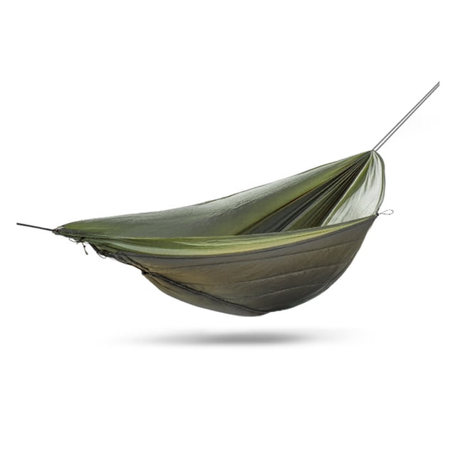 Hamac Portable 2 Personnes, Tissu en Nylon Doublure en Polyester Doux Couverture de Camping Poncho avec Cordons Élastiques Réglables pour Randonnée Sac à Dos Alpinisme