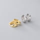 thumbnail image 1 of Pendientes redondos de plata s925, pendientes geométricos brillantes para mujer, pendientes sencillos de cara ancha, 1 of 5