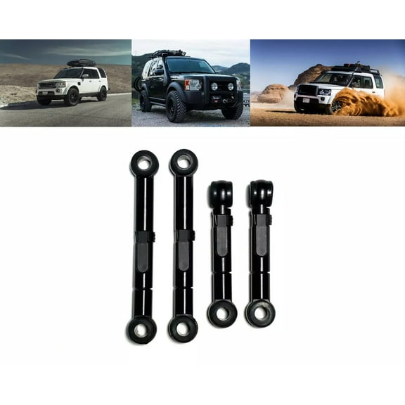 ANODIZED ALUMINUM 2 SETTINGS SUSPENSION LIFT 1.5"-2" ROD LINKS COMPATIBLE WITH LAND ROVER LR3 DISCOVERY 3 2005-2009 & LR4 DISCOVERY 4 2010-16 WITH AIR RIDE SUSPENSION, PART # LRNJ MOTORWORKS#2 BLACK