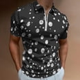 thumbnail image 2 of Bling with Diamond Men Zipper T-shirt Summer Casual Short Sleeve T-shirt Top, 2 of 7