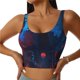 thumbnail image 1 of Fotbe Spooky Halloween Night Scene Sujetador Deportivo Largo sin Aros para Mujer con Almohadillas y Soporte Medio, Transpirable y Absorbente, Camiseta Tipo Chaleco o Tank Top-Small, 1 of 8