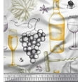 thumbnail image 1 of Soimoi Moss Georgette Fabric Grapes,Wine Glass & Bottle Decor Fabric Printed Yard 42 Inch Wide, 1 of 1