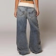 thumbnail image 4 of CIENVNSTG Women Y2K Baggy Jeans Wide Leg Denim Pants Mid-High Rise Loose Hip Hop Streetwear Outfits Black XL, 4 of 4