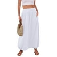 thumbnail image 2 of Jinhomg Summer Skirts for Women 2025 Vacation Casual Comfy Maxi Skirts Plain Solid High Waisted Long Skirts with Pockets Fashion Going Out Wear White L, 2 of 7
