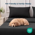 thumbnail image 5 of SLEEP ZONE 85gsm Bed Sheet Set, Microfiber Wrinkle-free Bedding set with 14" Pocket Black, King, 5 of 9