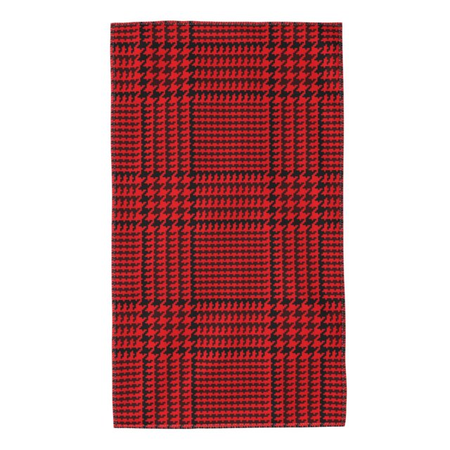 Balery Red Black Houndstooth Toalla de Microfibra Premium con Estampado – 27.5x16 pulgadas, Alta Absorción, Suave y Aterciopelada, Secado Rápido