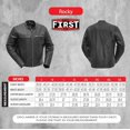 thumbnail image 3 of First Mfg Co - Rocky - Men's Motorcycle Biker Riding Black Leather Jacket - Extra Large - Gussets Grommets Thermal Liner Side Relief Zipper, 3 of 5