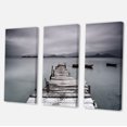 thumbnail image 2 of Designart 'Pier and Boats at Seashore ' Bridge Canvas Art Print, 2 of 3