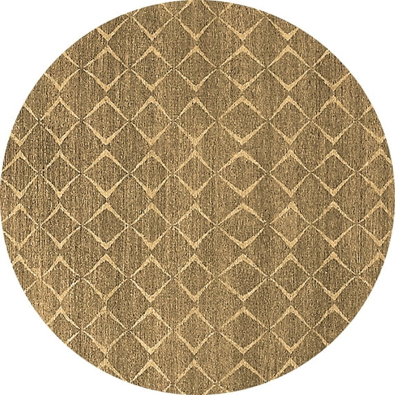 Ahgly Company Indoor Round Trellis Brown Modern Area Rugs, 3' Round