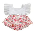thumbnail image 1 of Baby Girl Candy Lemon Print Ruffle Romper Outfit, 1 of 5