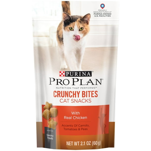 Purina Pro Plan Crunchy Bites with Real Chicken Dry Cat Treats, 2.1 Oz
