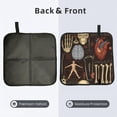 thumbnail image 2 of Retro Bones Organs Skull Foldable Seat Cushion for Bleachers, Stadium Seats, Camping & Outdoor Events, Portable Lightweight Pad with Carabiner, 2 of 6
