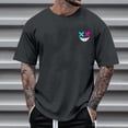 thumbnail image 3 of T-Shirts à Col Rond pour Hommes Séchage Rapide Imprimé Polyester, Coupe 3D Col Rond Haut Athlétique pour Gym, Course, Cyclisme & Décontracté, 3 of 4