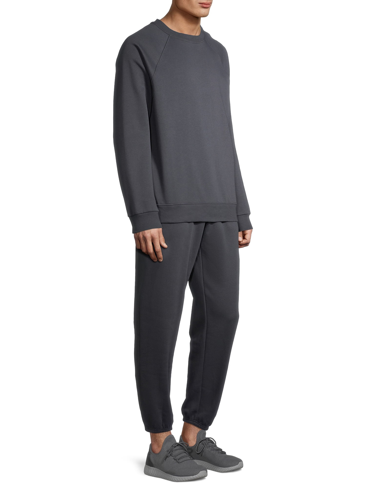 Athletic Works Men's Fleece 2-Piece Crew Sweatshirt and Cinch Pants Set, up to Size 2XL