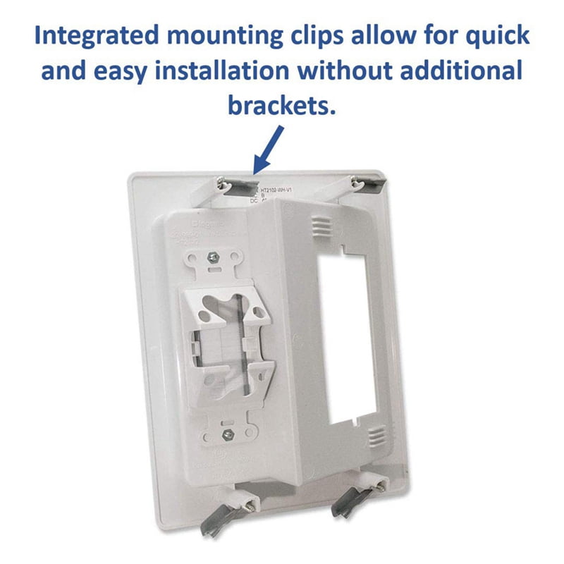 Recessed Outlet Box in Wall Cable Management Kit 15A 125V Hide TV Power Cables & Low Voltage Wires Behind the Wall