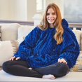 thumbnail image 2 of Nestl  Warm Oversized Unisex Wearable Blanket Hoodie - Reversible Cozy Snuggle Hoodie Blanket - Giant Sweater Blanket Hoodie Adult - Navy/Planet, 2 of 5
