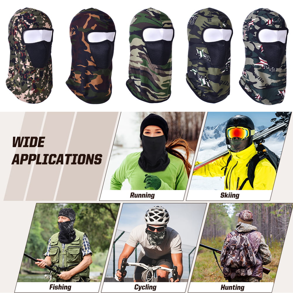6 Pieces Balaclava Face Mask Motorcycle Mask Windproof Camouflage Fishing  Cap Face Cover for Sun Dust Protection (Black) : : Clothing, Shoes  & Accessories