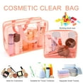 thumbnail image 3 of Minzimin Clear Makeup Bags, 6 Pcs Cosmetic Makeup Bags Set Clear PVC with Zipper Handle Portable Travel Luggage Pouch Airport Airline Vacation Organization, 3 of 7